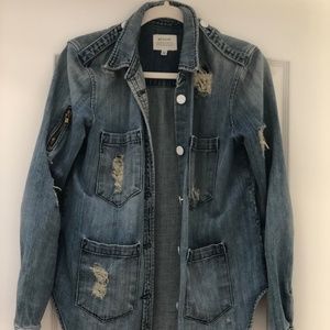 Mcguire Distressed Denim Jean Windbreaker